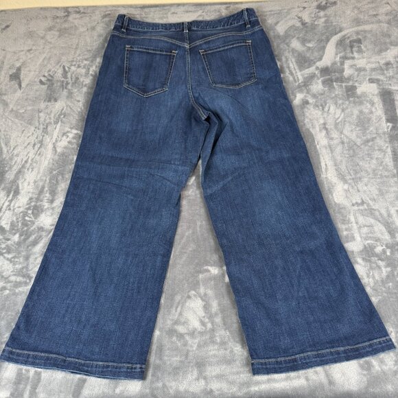Lane Bryant Wide Leg Crop Jeans Mid Rise Flex Magic Waistband Plus Sz 18 Stretch - Picture 8 of 9